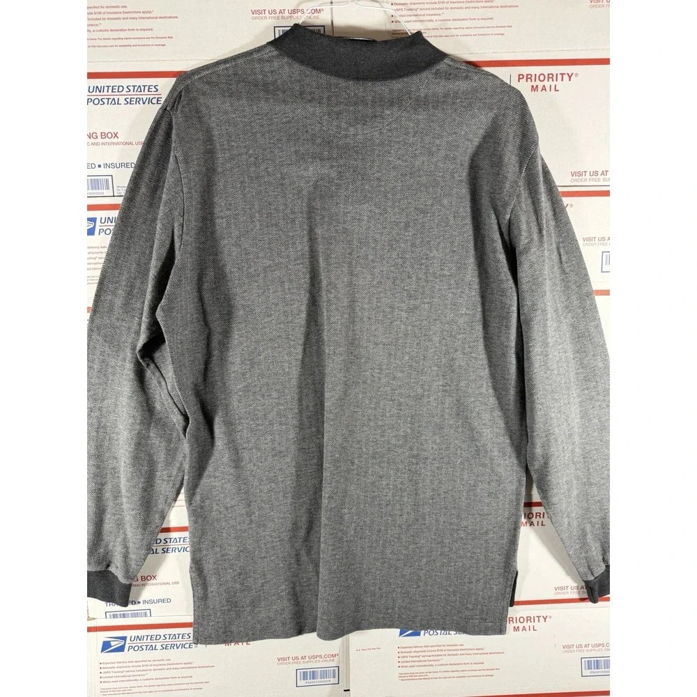 Polo Ralph Lauren Shirt‎ Mens Large Gray Polo Pullover Long Sleeve Prima Cotton
